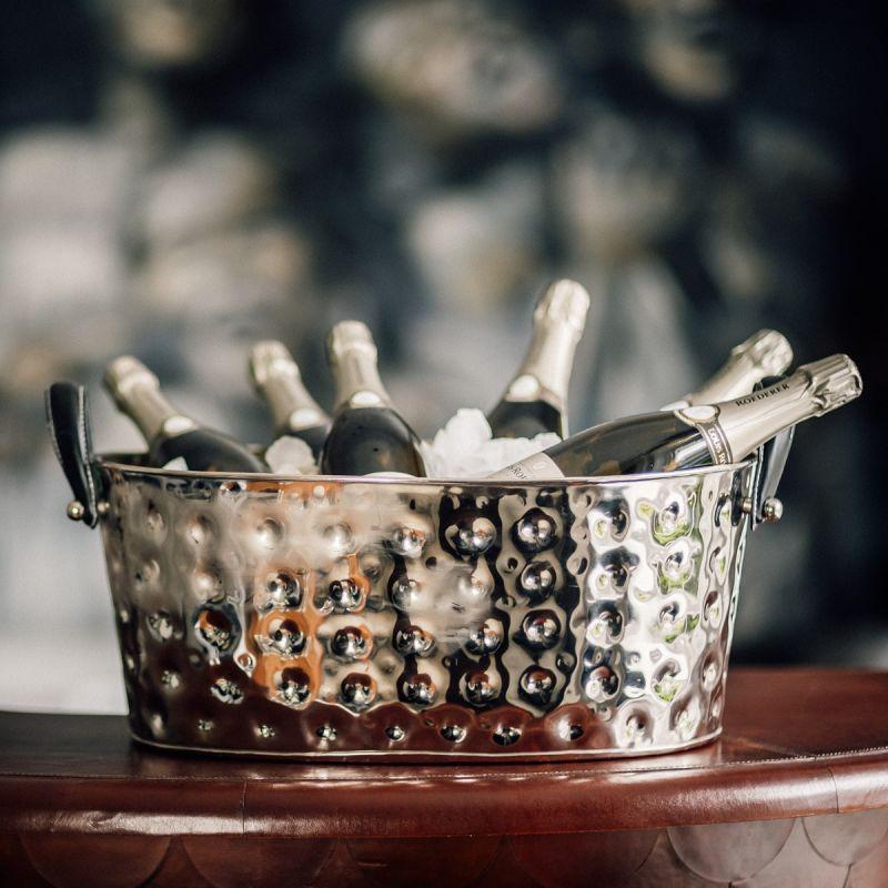 Culinary Concepts Polo Champagne Bath With Black Leather Handles