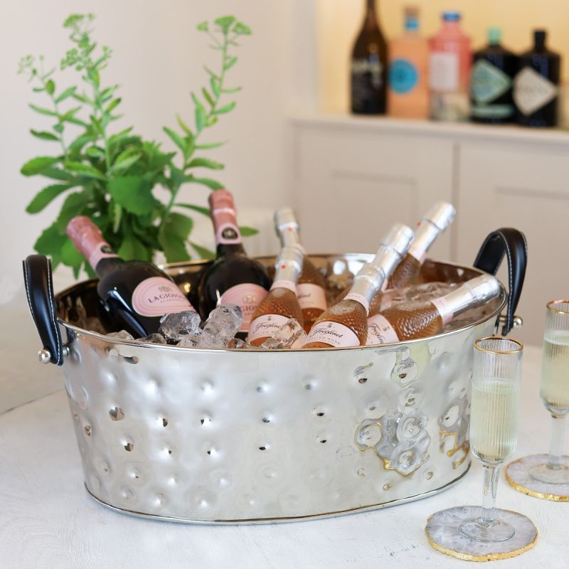 Culinary Concepts Polo Champagne Bath With Black Leather Handles