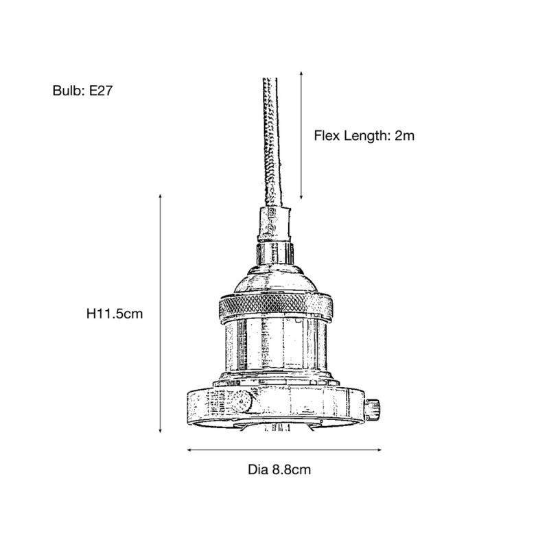 Culinary Concepts Prohibition Pendant Fitment - Polished Nickel