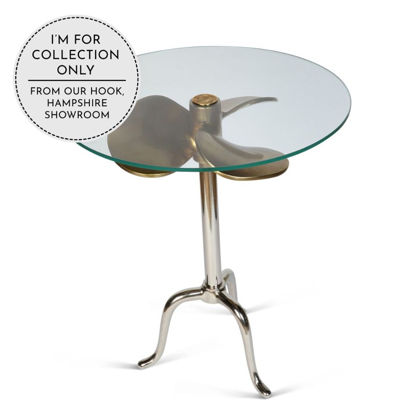 culinary concepts Propeller Antique Brass & Nickel Side Table | EX DISPLAY | COLLECTION ONLY