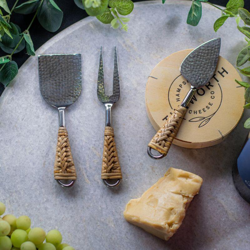 Culinary Concepts Rattan Handle Three Piece Cheese Serving Set
