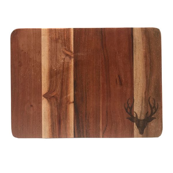 culinary concepts Rectangular Wooden Cheese Board with Stag Design
