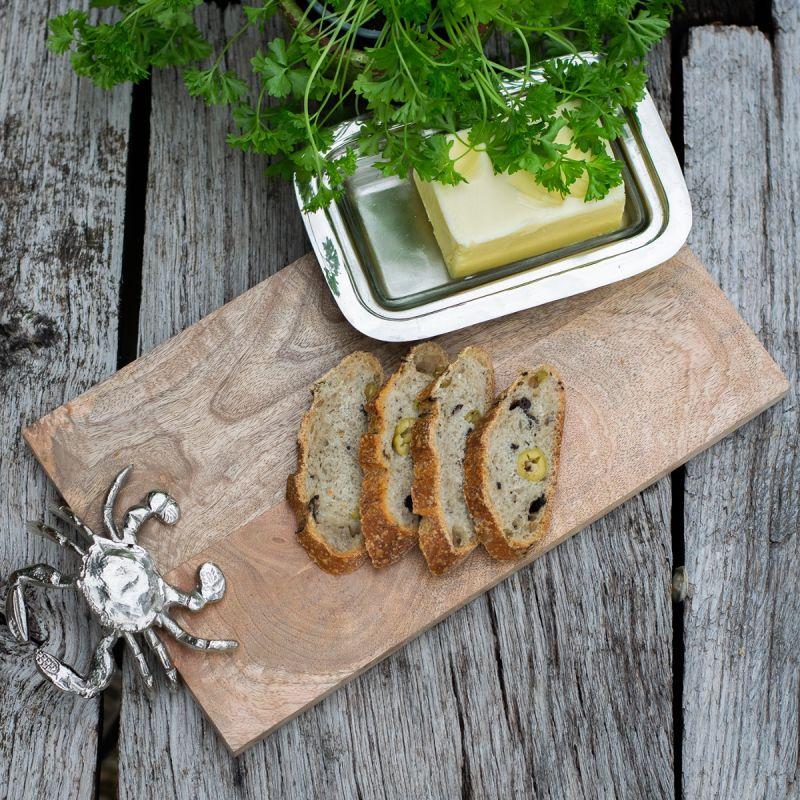 Culinary Concepts Rectangular Wooden Serving Board With Crab Design