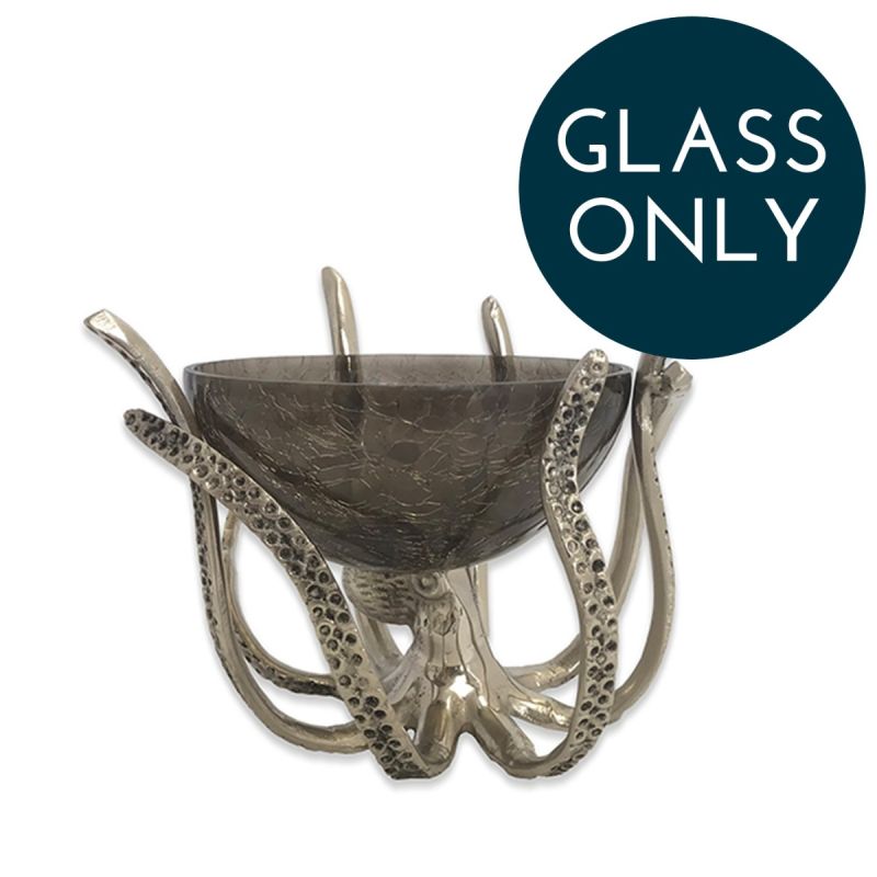 culinary concepts Replacement Mini Glass Bowl - Dark Smoke Crackle Glass