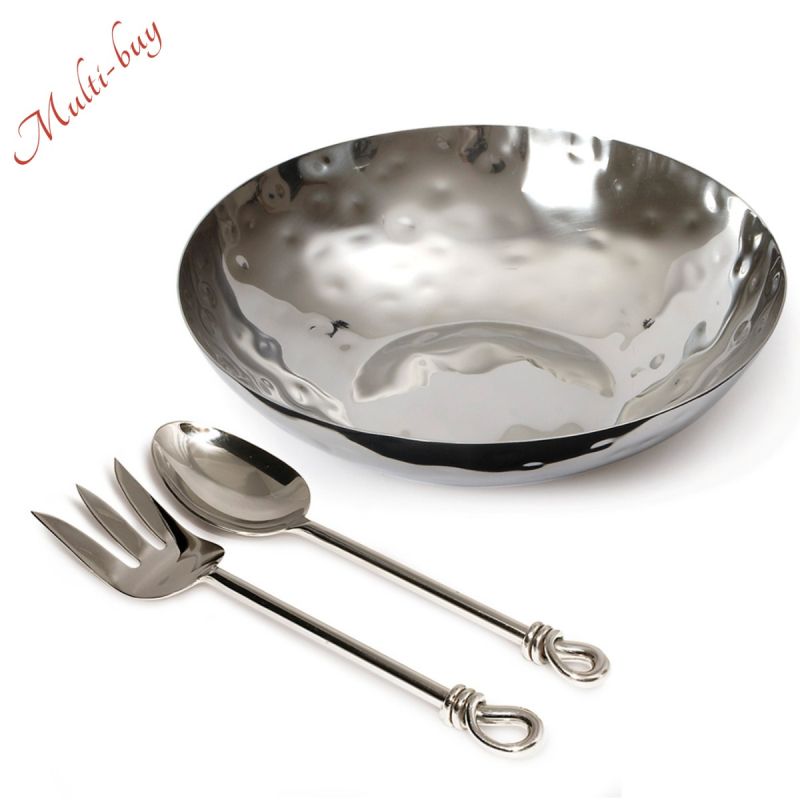 culinary concepts Round Bowl with Polished Knot Medium Salad Servers | MULTI-BUY