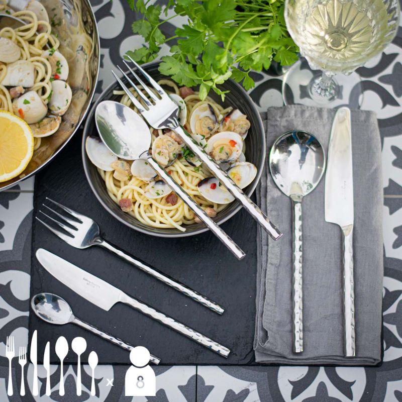 Culinary Concepts Round Hammered 56 Piece Cutlery Set | HANDMADE TO ORDER