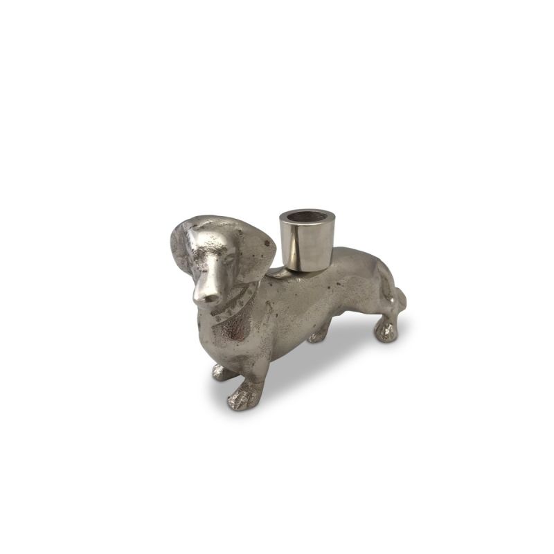 Culinary Concepts Sausage Dog Single Candle Holder - Silver Finish