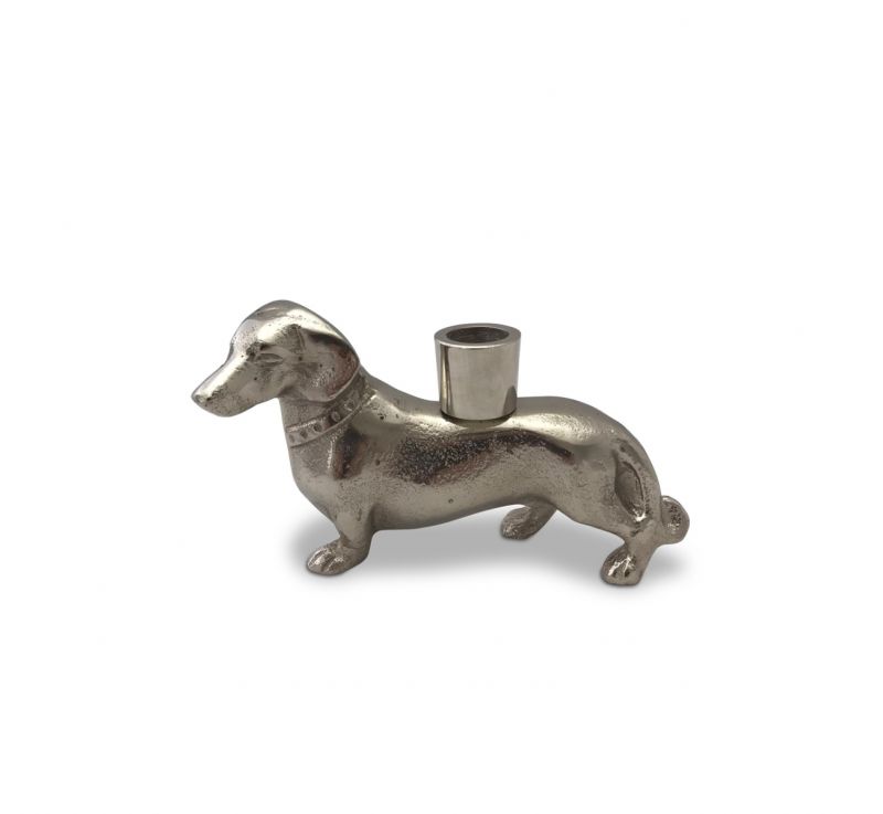 Culinary Concepts Sausage Dog Single Candle Holder - Silver Finish