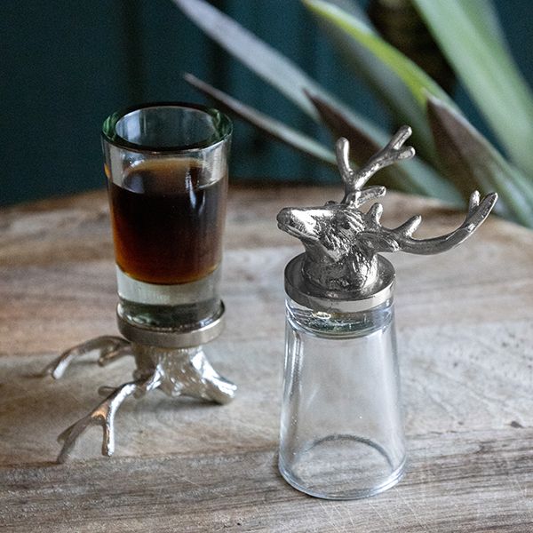 culinary concepts Set of 2 Stag Shot Glasses - Nickel Finish | PRE-ORDER - DUE MID AUGUST