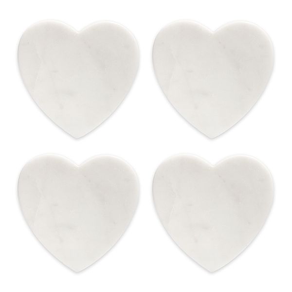 culinary concepts Set of 4 Heart Shaped Marble Coasters