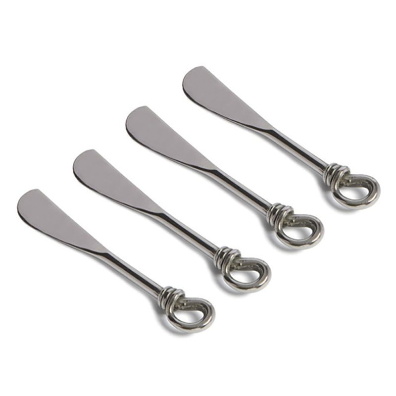 culinary concepts Set of 4 Polished Knot Mini Butter Knives