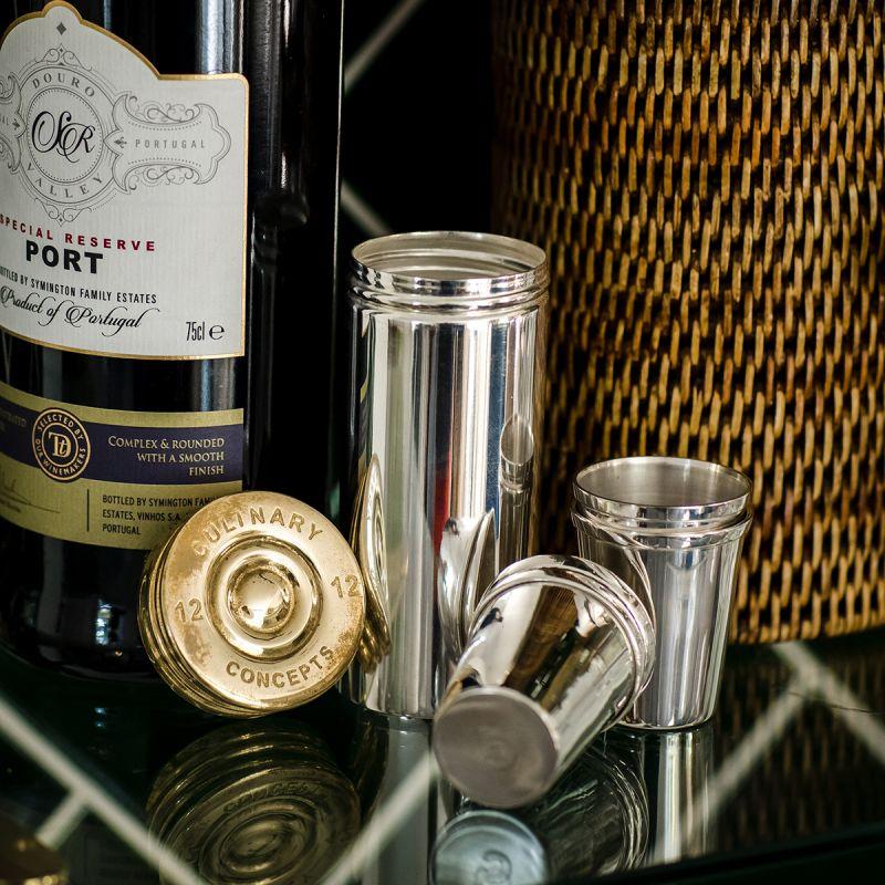 Culinary Concepts Set Of Eight Stirrup Shot Cups & Cartridge Holder