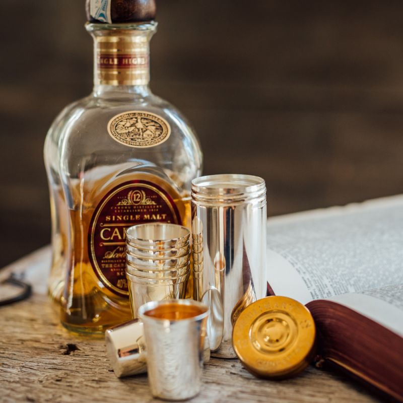 Culinary Concepts Set Of Eight Stirrup Shot Cups & Cartridge Holder