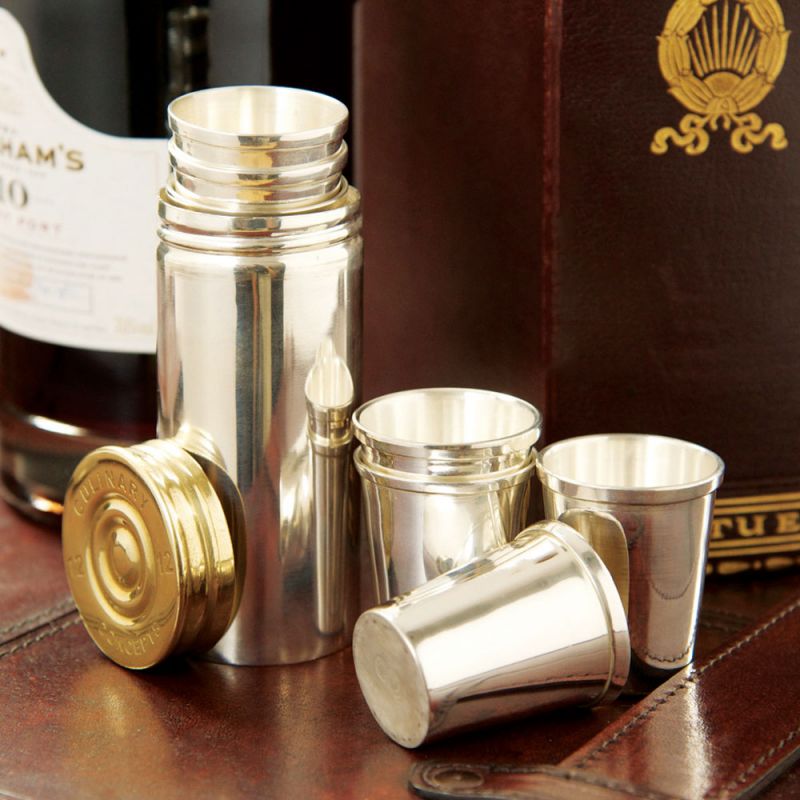 Culinary Concepts Set Of Eight Stirrup Shot Cups & Cartridge Holder