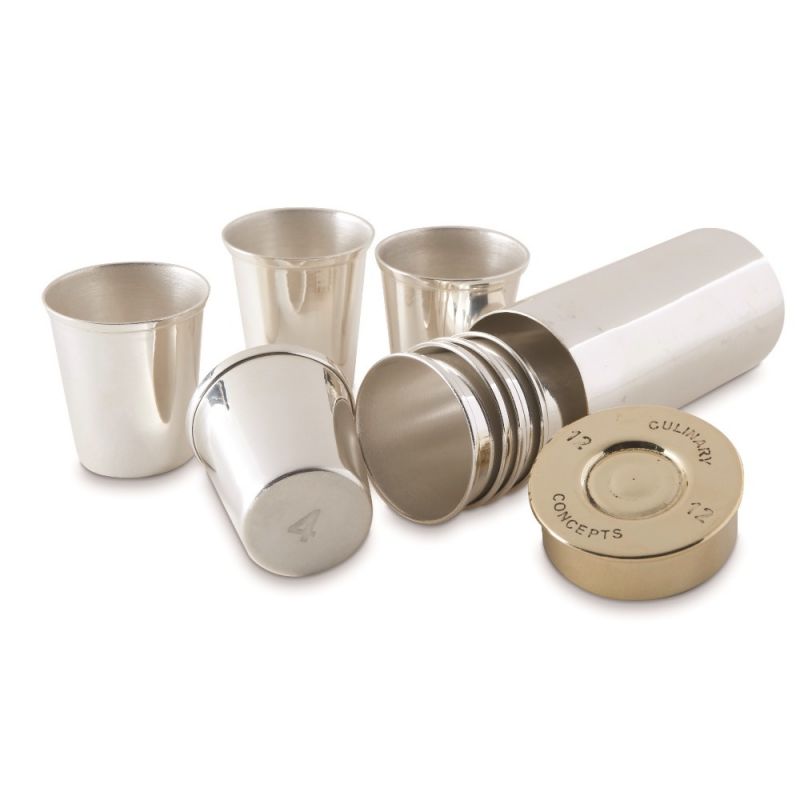 culinary concepts Set of Eight Stirrup Shot Cups & Cartridge Holder