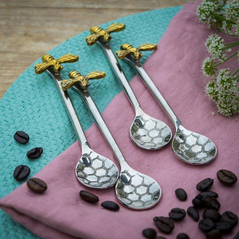Culinary Concepts Set Of Four Beehive Coffee Spoons
