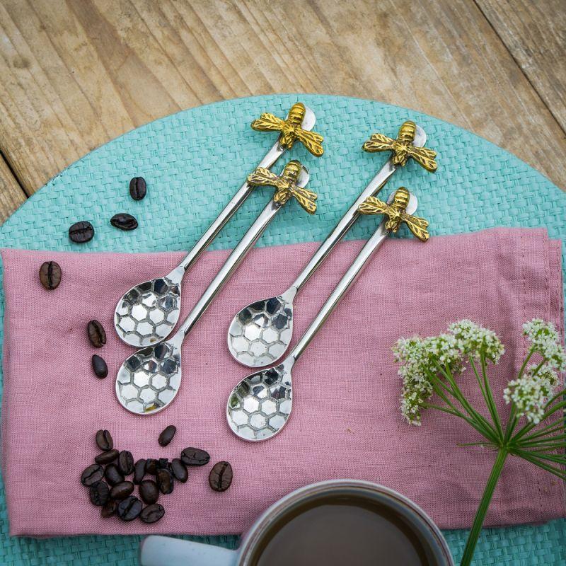 Culinary Concepts Set Of Four Beehive Coffee Spoons