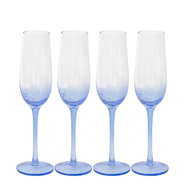 culinary concepts Set of Four Champagne Flutes - Azure
