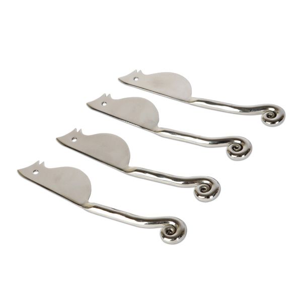 culinary concepts Set of Four Hammered Shell Mini Mouse Cheese Knives