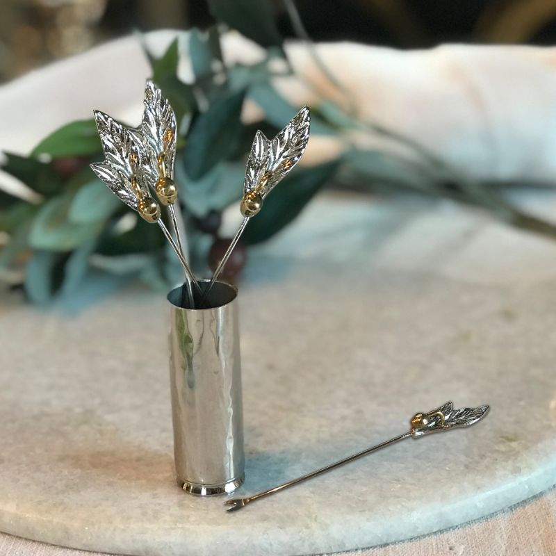 Culinary Concepts Set Of Four Olive Picks With Olive Handle Detail