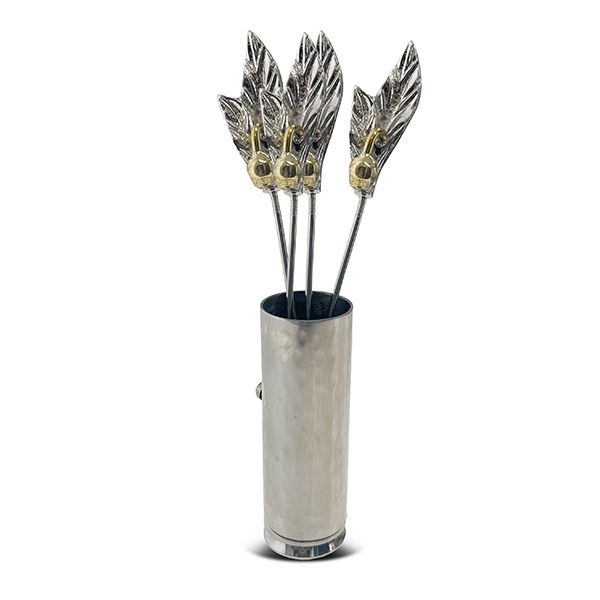 Culinary Concepts Set Of Four Olive Picks With Olive Handle Detail