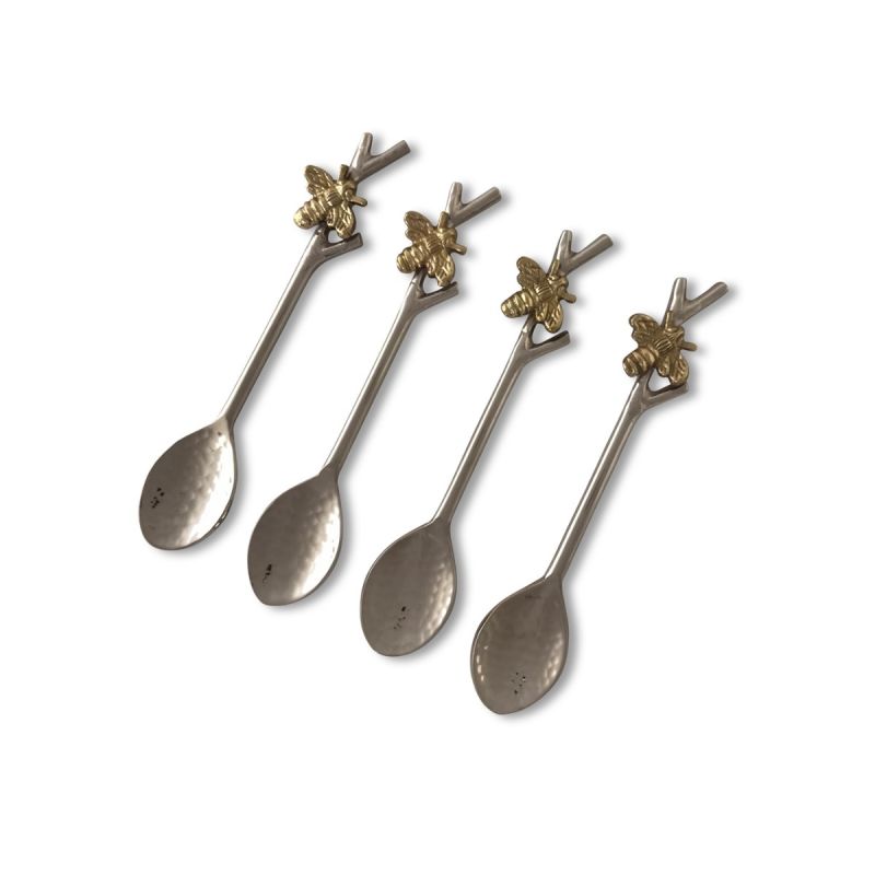 culinary concepts Set of Four Woodland Bee Coffee Spoons