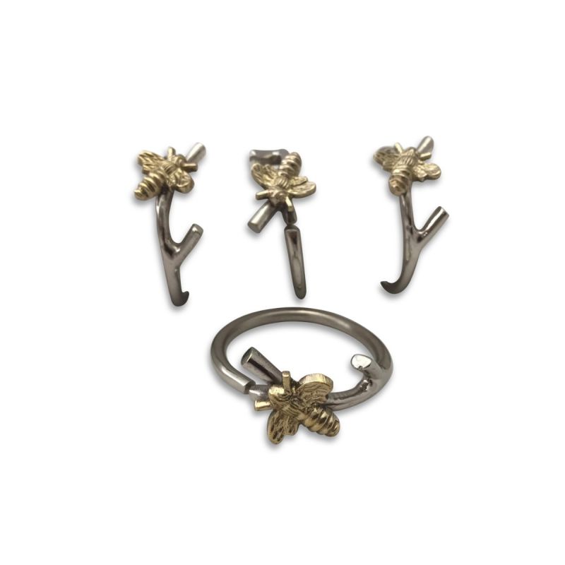 Culinary Concepts Set Of Four Woodland Bee Napkin Rings