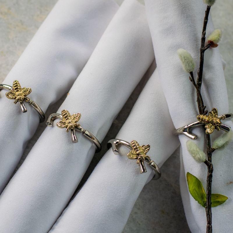 Culinary Concepts Set Of Four Woodland Bee Napkin Rings