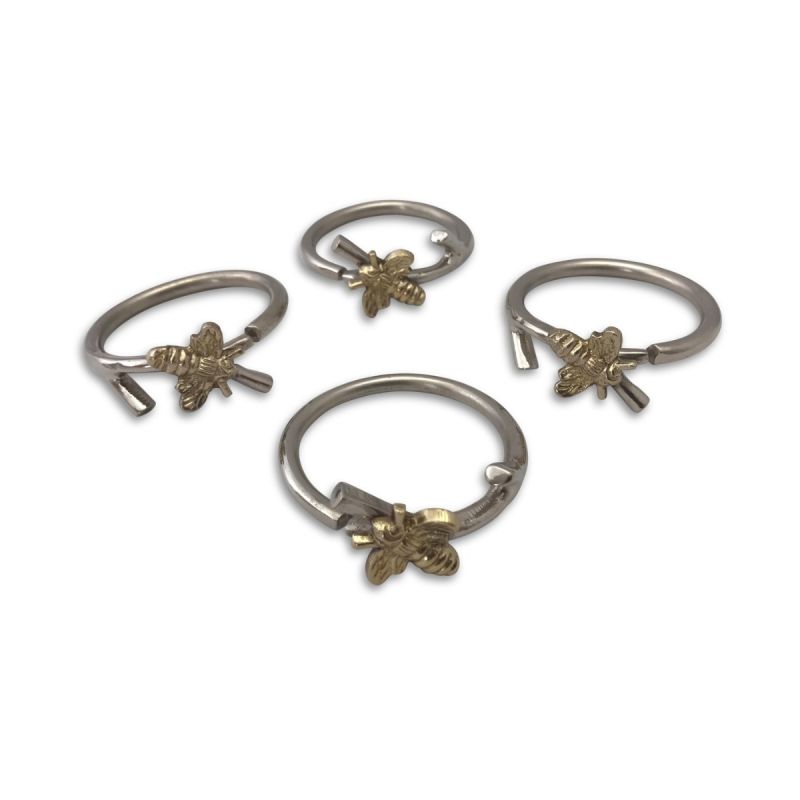 culinary concepts Set Of Four Woodland Bee Napkin Rings
