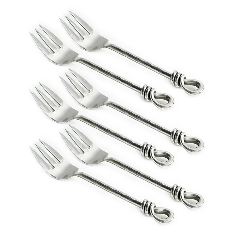 culinary concepts Set of Six Hammered Knot Fish Forks | HANDMADE TO ORDER
