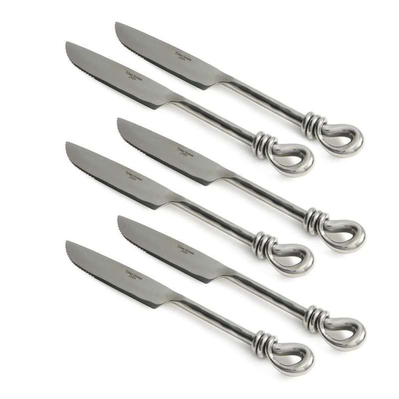 culinary concepts Set of Six Hammered Knot Steak Knives | HANDMADE TO ORDER