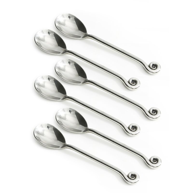 culinary concepts Set of Six Large Hammered Shell Tea Spoons | HANDMADE TO ORDER