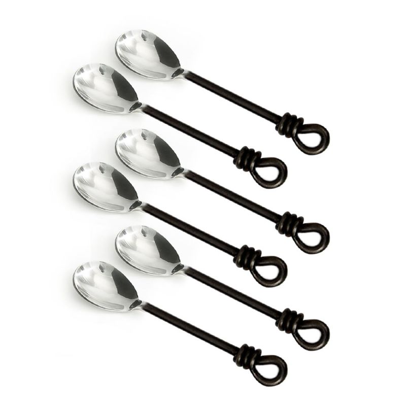 Culinary Concepts Set Of Six Large Unpolished Knot Tea Spoons | HANDMADE TO ORDER