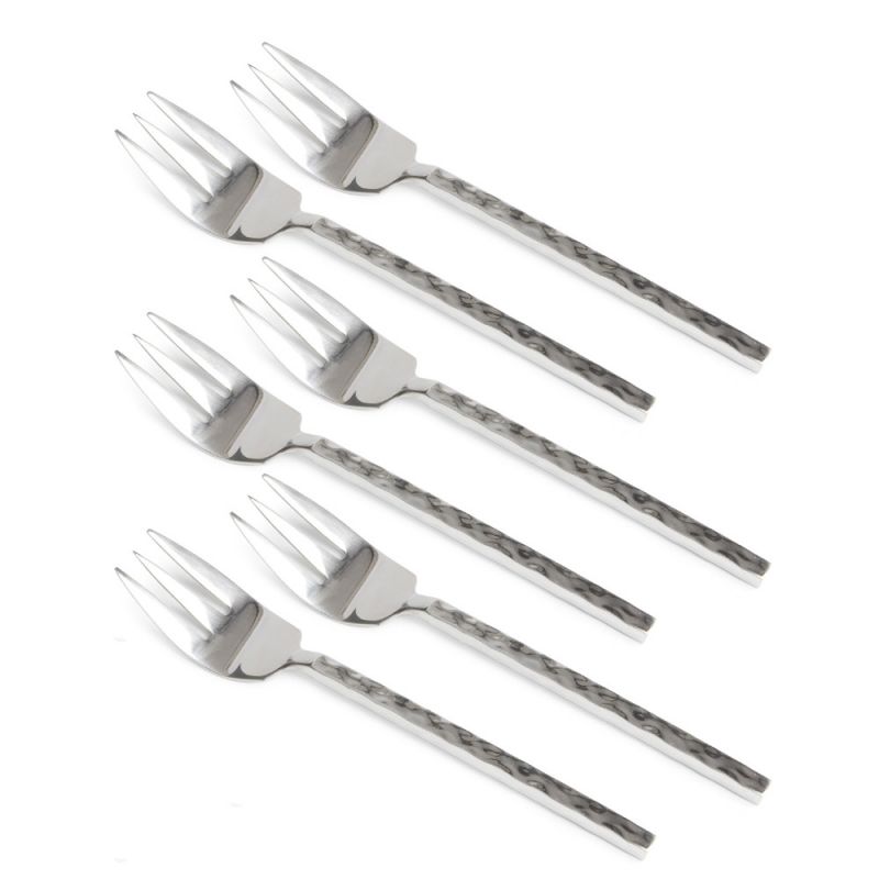 culinary concepts Set of Six Millennium Hammered Fish Forks