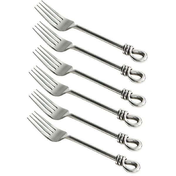 culinary concepts Set of Six Polished Knot Dessert Forks | HANDMADE TO ORDER
