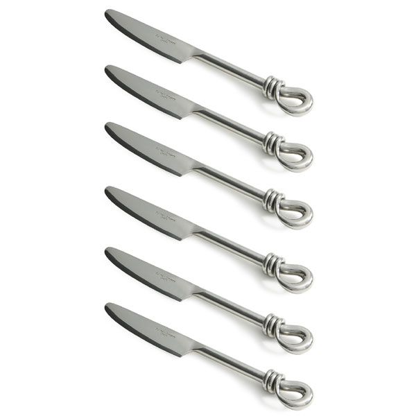 culinary concepts Set of Six Polished Knot Dessert Knives | HANDMADE TO ORDER