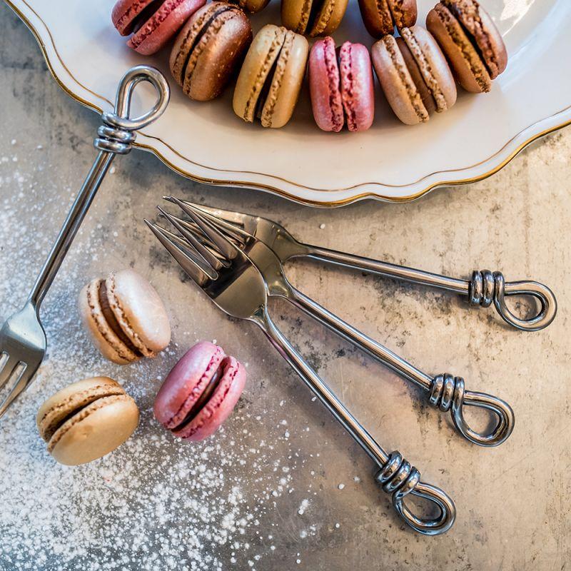 Culinary Concepts Set Of Six Polished Knot Tea / Pastry Forks | HANDMADE TO ORDER