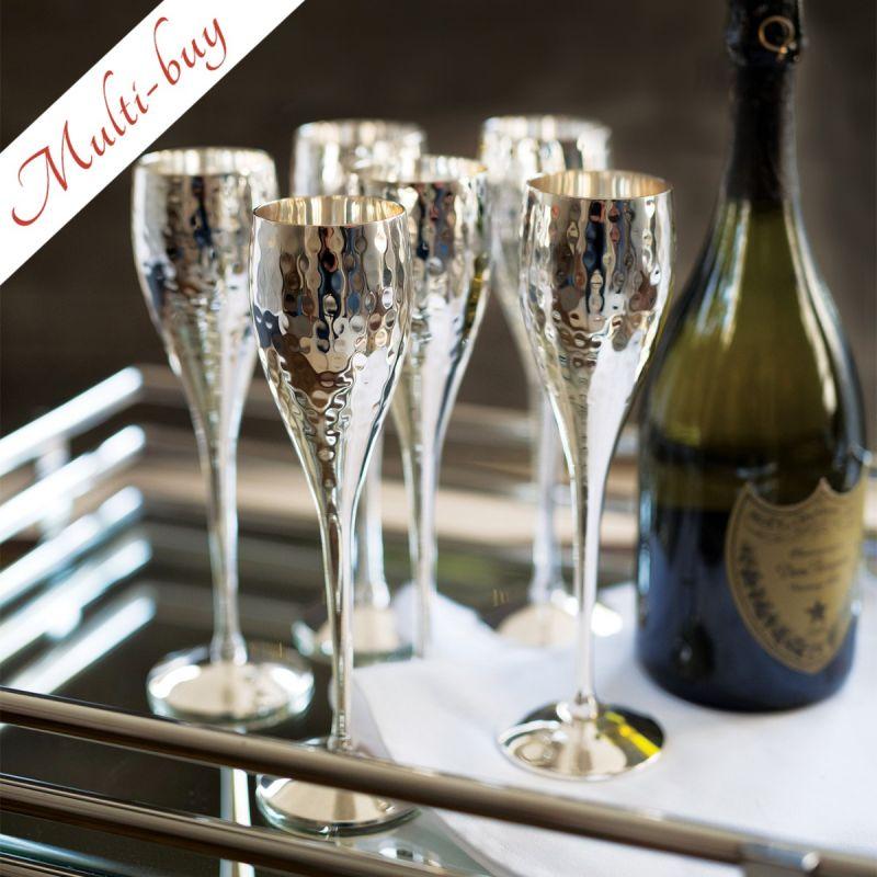 Culinary Concepts Set Of Six Silver-Plated Champagne Goblets | MULTI-BUY