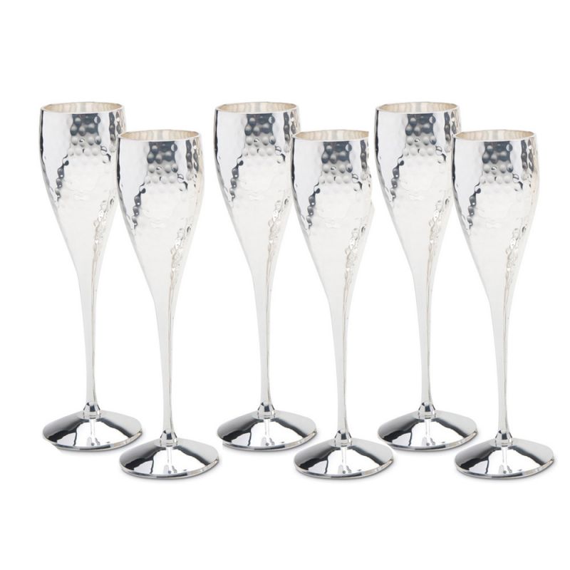 culinary concepts Set of Six Silver-Plated Champagne Goblets | MULTI-BUY