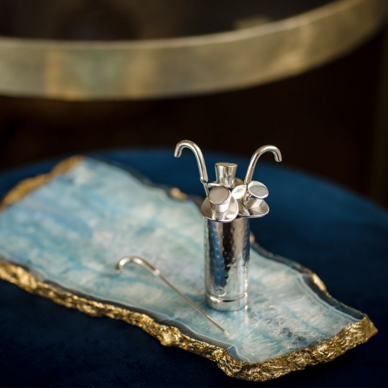 Culinary Concepts Set Of Six Top Hat & Cane Olive Picks With Holder