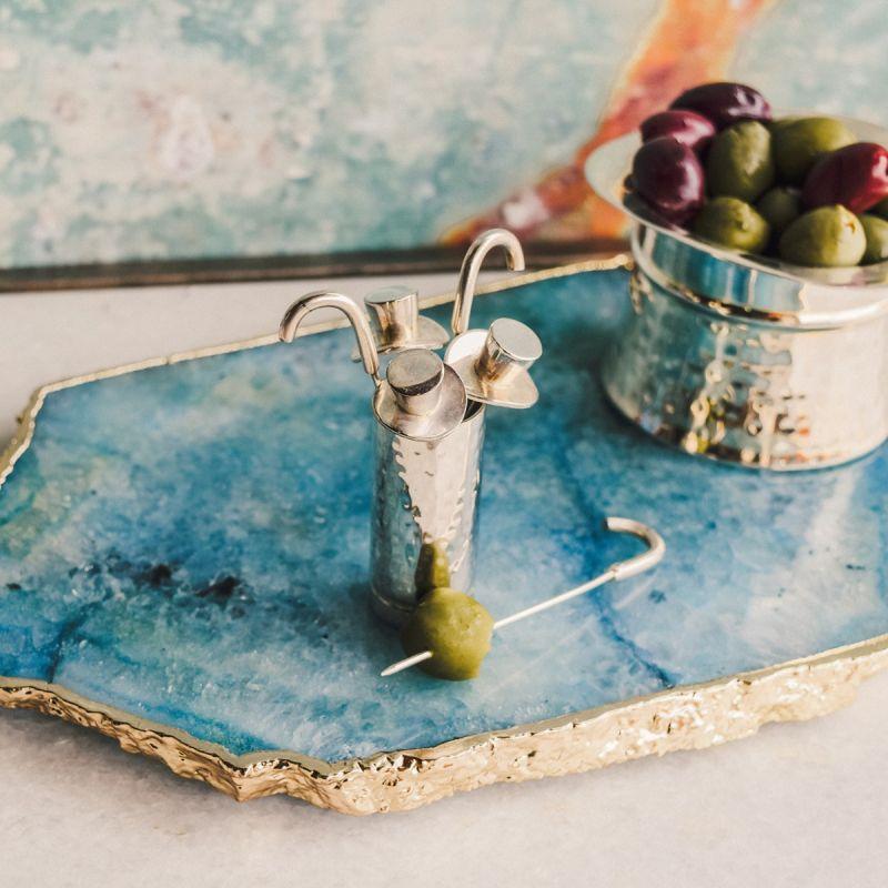 Culinary Concepts Set Of Six Top Hat & Cane Olive Picks With Holder