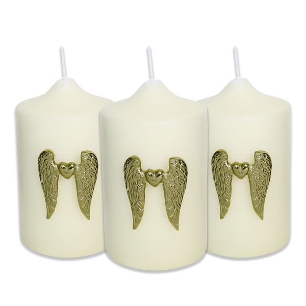 culinary concepts Set of Three Angel Wing with Heart Candle Pins - Gold Finish