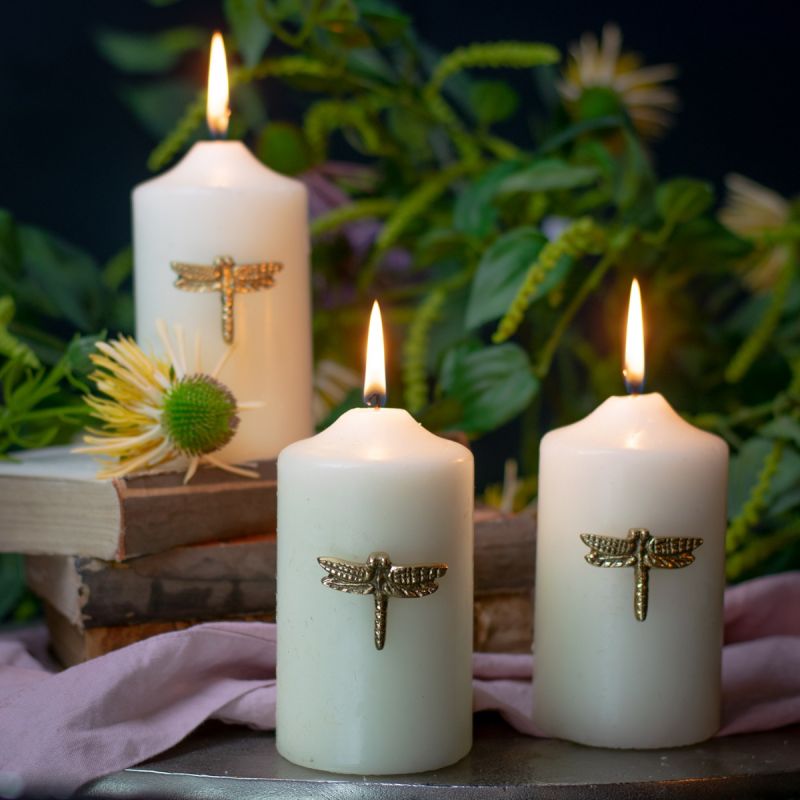 Culinary Concepts Set Of Three Brass Dragonfly Candle Pins