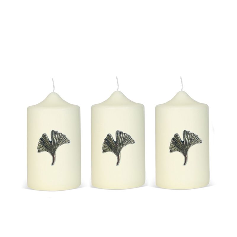 culinary concepts Set of Three Ginkgo Leaf Candle Pins