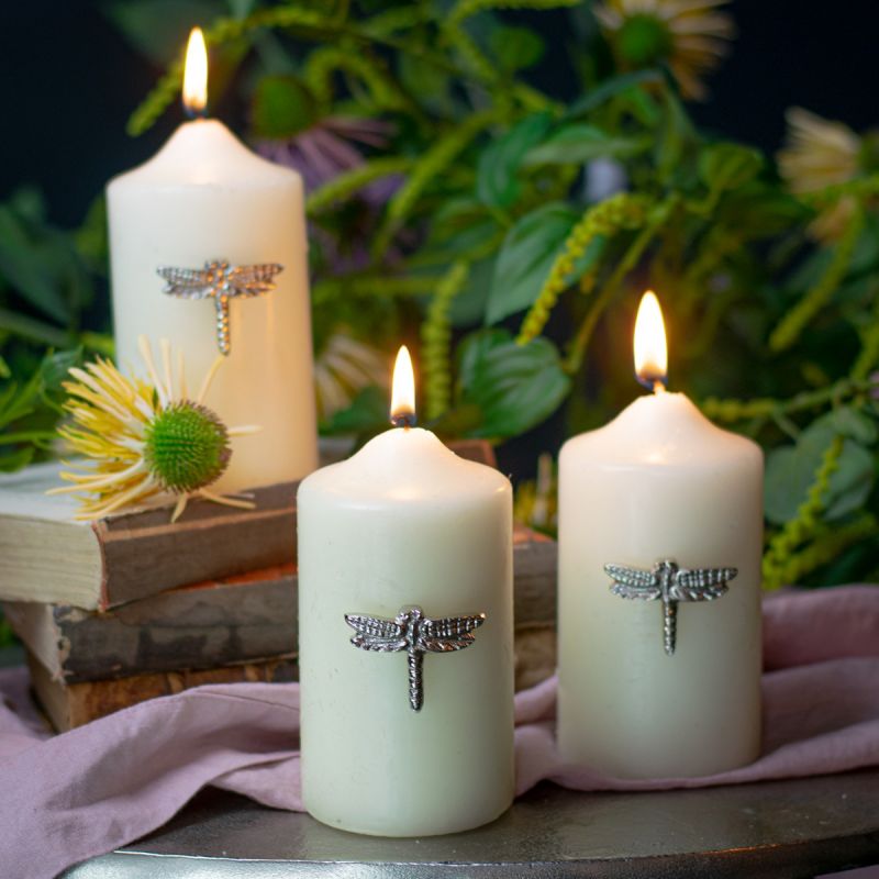 Culinary Concepts Set Of Three Nickel Dragonfly Candle Pins