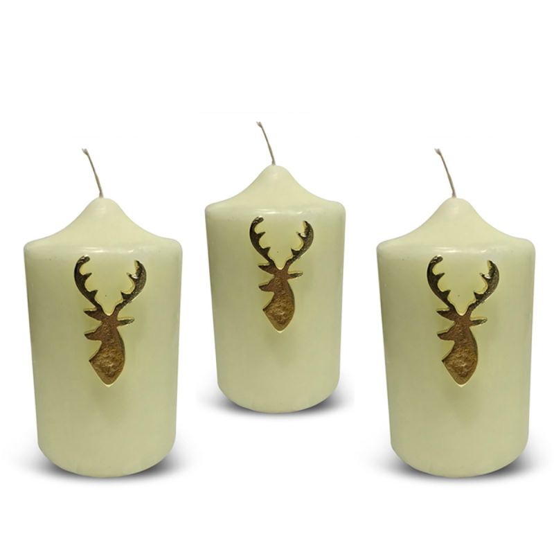 culinary concepts Set of Three Stag Candle Pins - Gold Finish