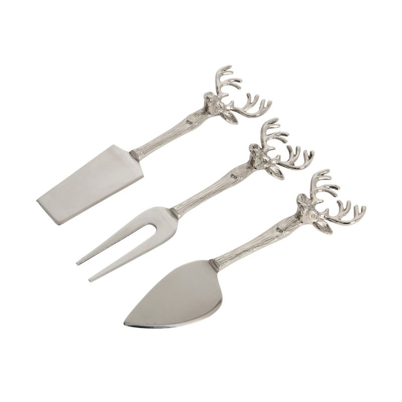 culinary concepts Set of Three Stag Head Cheese Knives