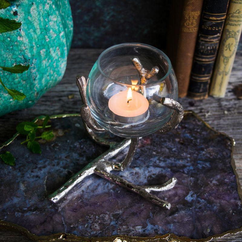 Culinary Concepts Silver Branch Single Tea Light Holder