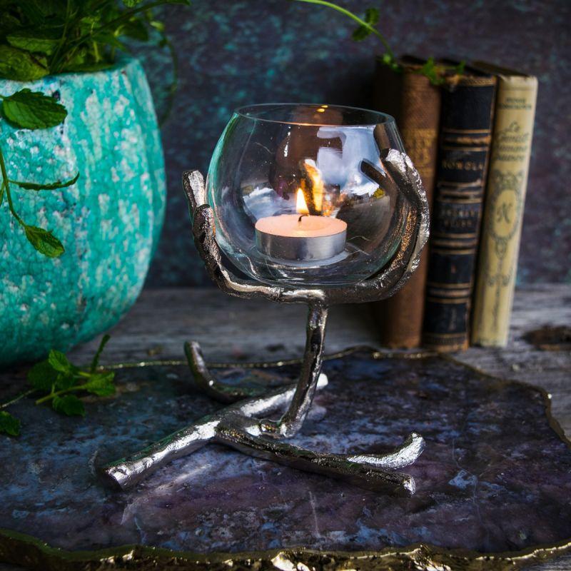 Culinary Concepts Silver Branch Single Tea Light Holder
