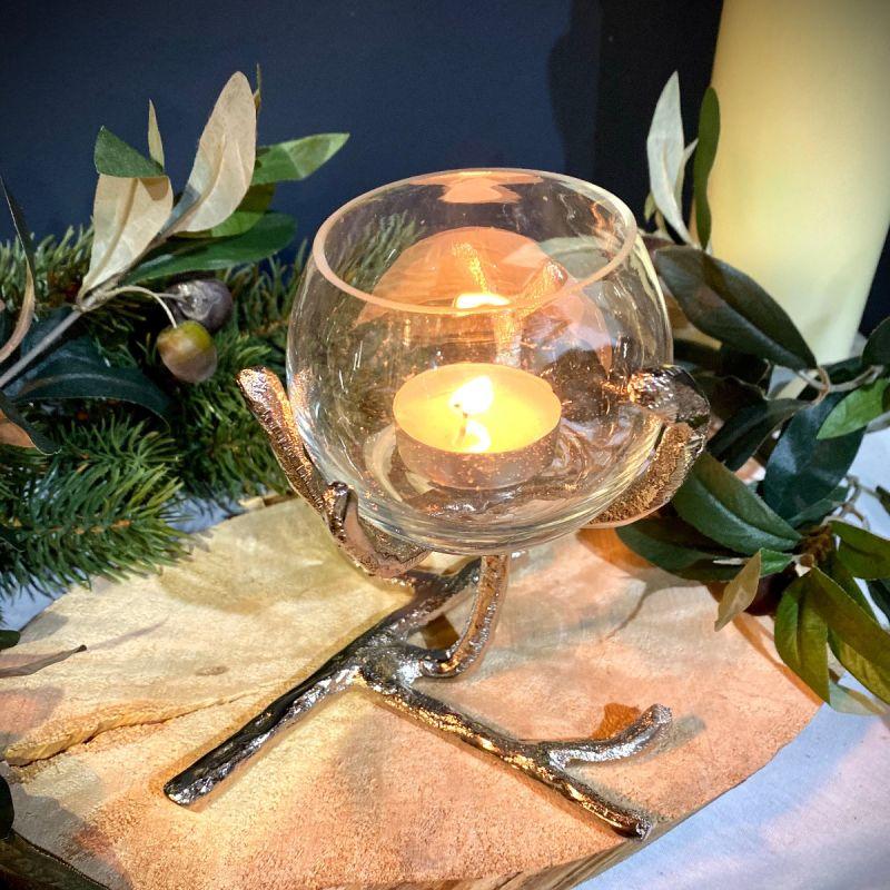 Culinary Concepts Silver Branch Single Tea Light Holder